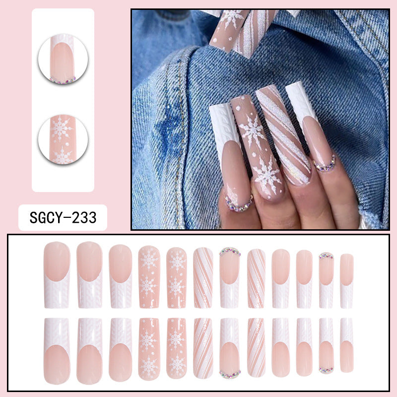 ｛CLM-2｝Europe and the United States long ins style hot girl wearable nail stickers Artificial fingernails press on nails