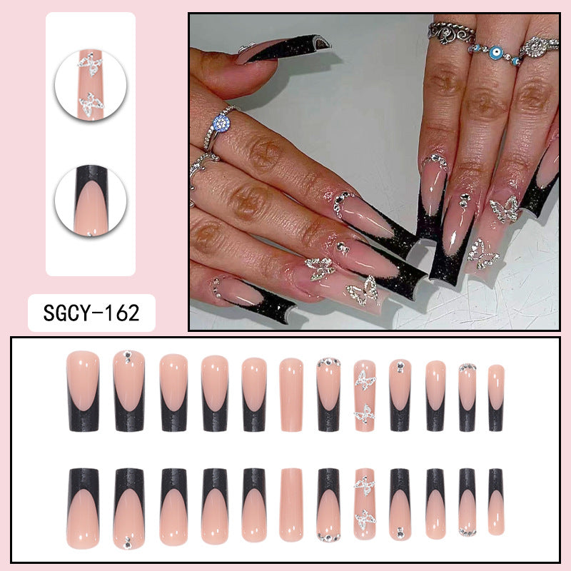 ｛CZJ-2｝Wearable nails long ins fake nails nail patches wearable nail art finished press on nails