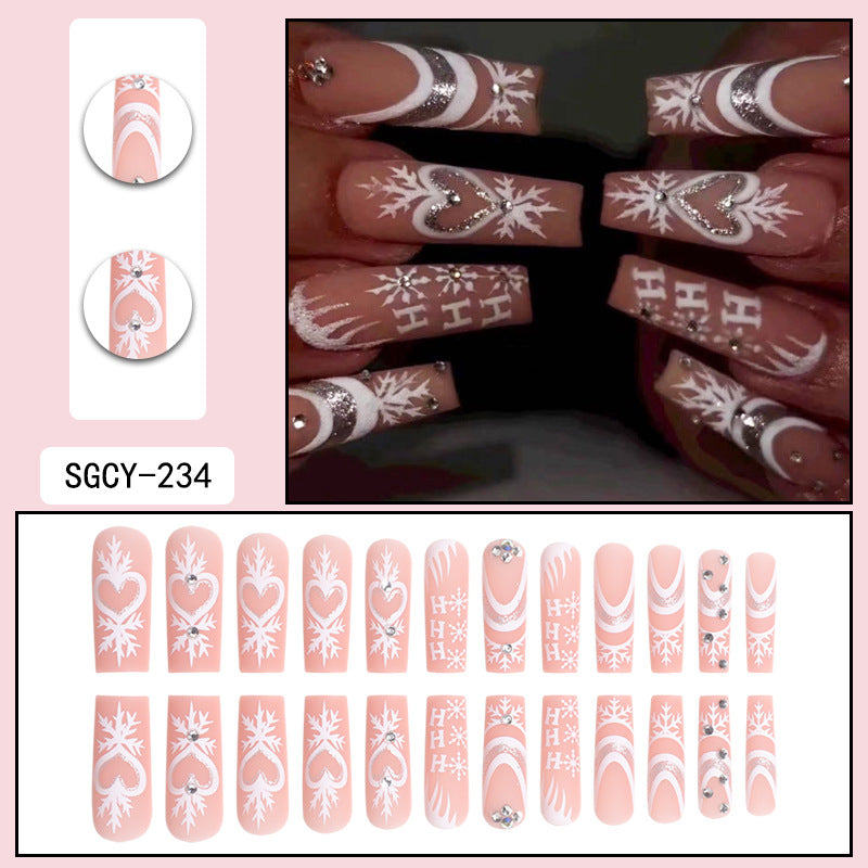 ｛CLM-2｝Europe and the United States long ins style hot girl wearable nail stickers Artificial fingernails press on nails