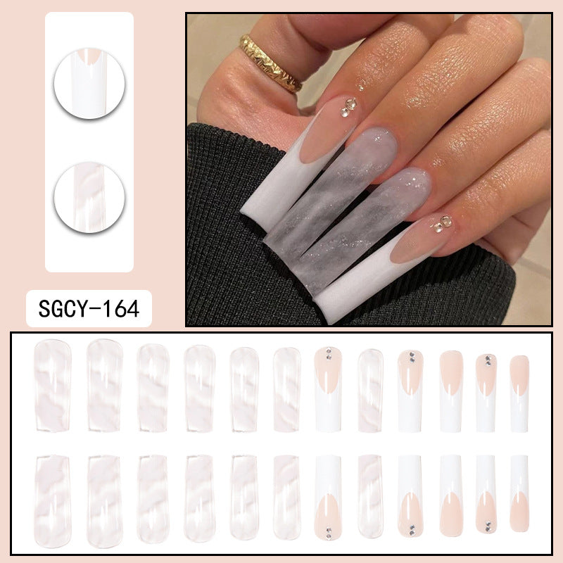 ｛CZJ-2｝Wearable nails long ins fake nails nail patches wearable nail art finished press on nails