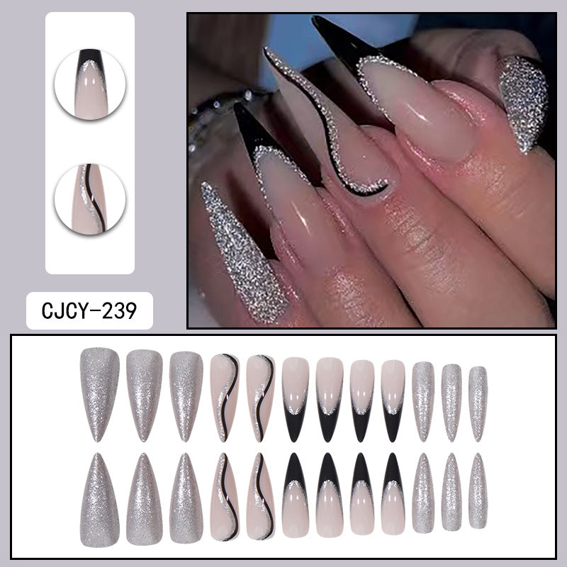 ｛CLM-2｝Europe and the United States long ins style hot girl wearable nail stickers Artificial fingernails press on nails