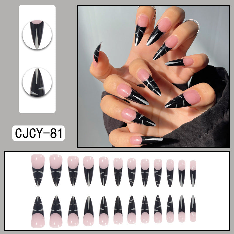 ｛CBCY-2｝Long section Europe and the United States wear nail removable false nail patches pointed nail manicure press on nails