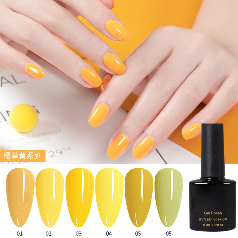 NGPF030 Yellow Nail Polish Glue Vibrant Yellow Vegetable Nail Polish Set