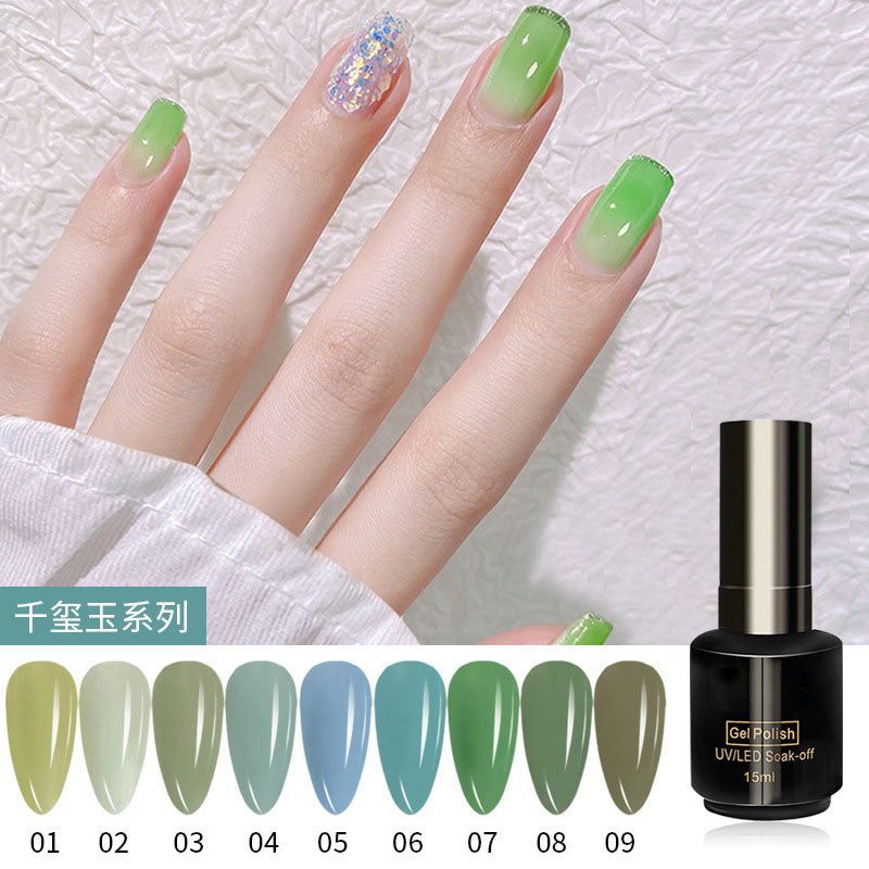 NGPF003 Ice Transparent Color Fluorescent Jelly Glue Nail Polish Set