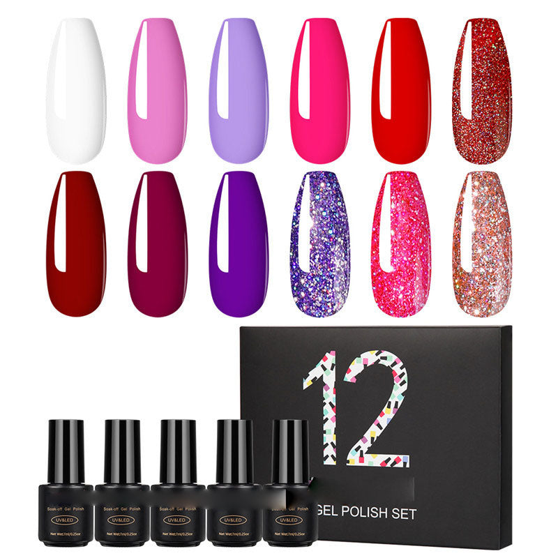 NGRO037 Hot Color Nail Glue Set 12pcs