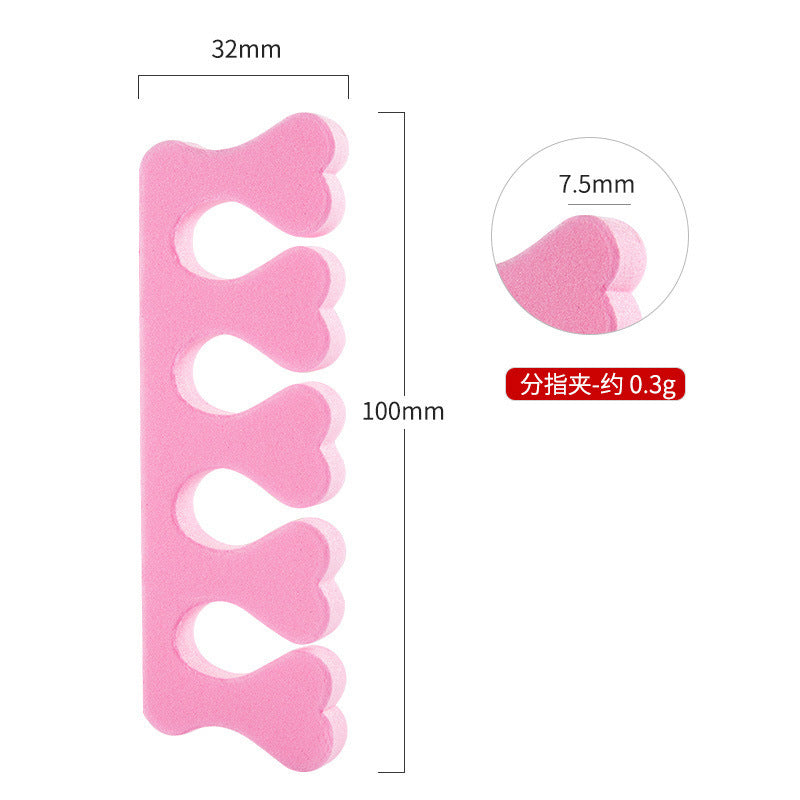 YAC004 Factory Direct Supply Peach Heart Finger Separator EVA Toe Separator Nail Coating Assistant Finger Cotton Separator Cotton Nail Tools