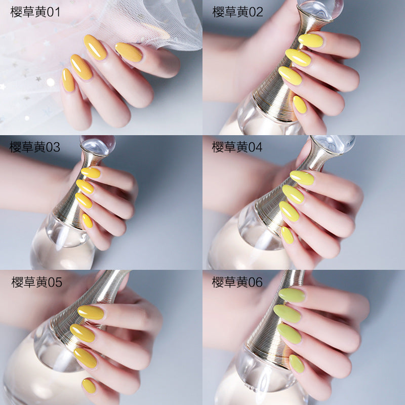 NGPF030 Yellow Nail Polish Glue Vibrant Yellow Vegetable Nail Polish Set