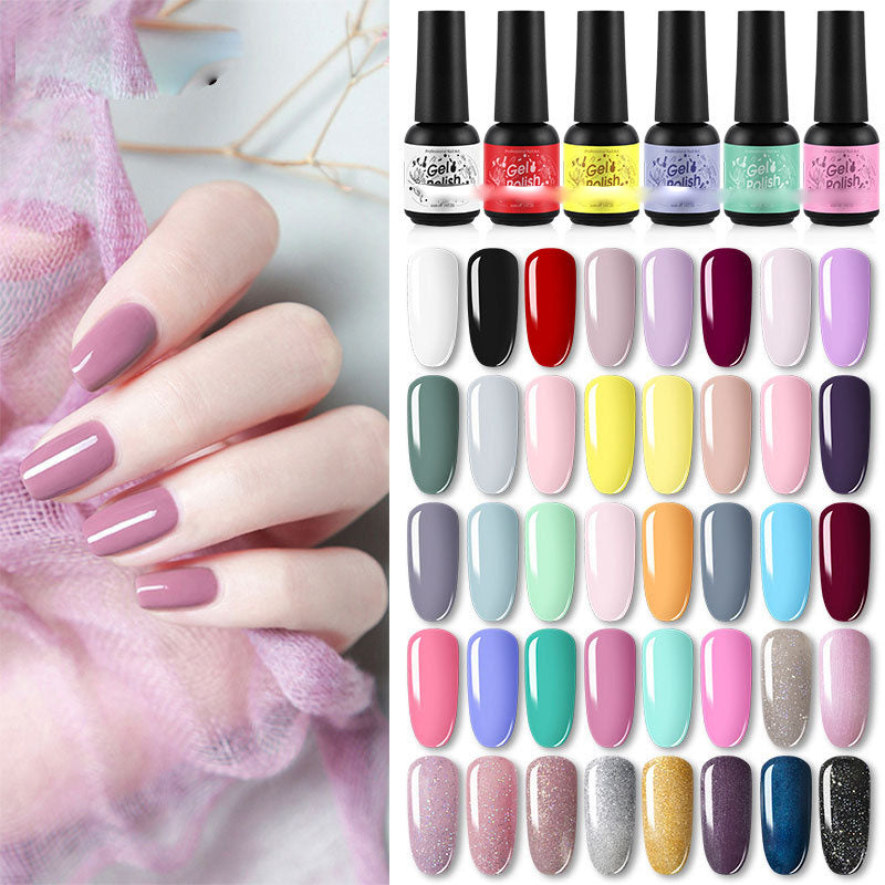 NGRO029 plastic bottle mixed color nail polish glue 8ML