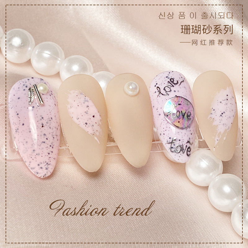 NGPF034 Coral Sand Solid Color Sugar Light Therapy Nail Gel Set