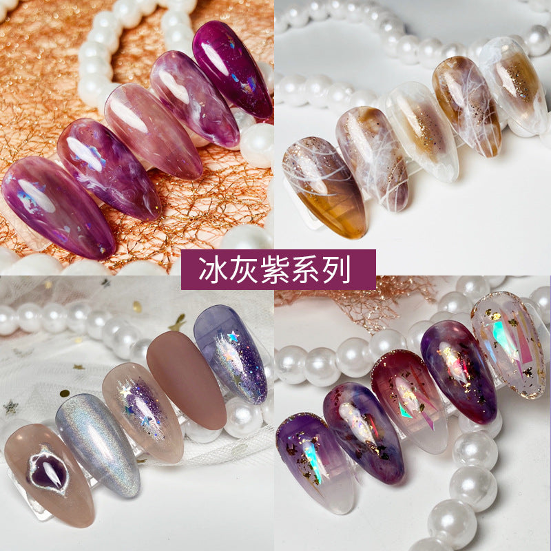 NGPF001 Iced Tea Dirty Color Milk Tea Color Painted Glue Nail Polish Set