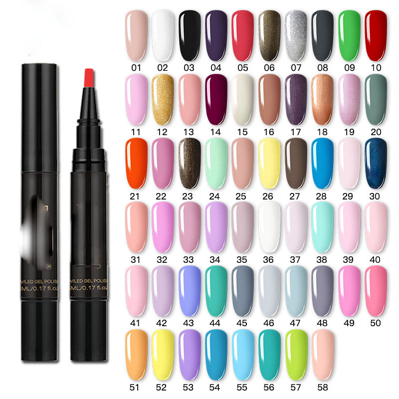 NGRO038 Pen Lazy Nail Polish 58 Color Rotating Glue 5ml