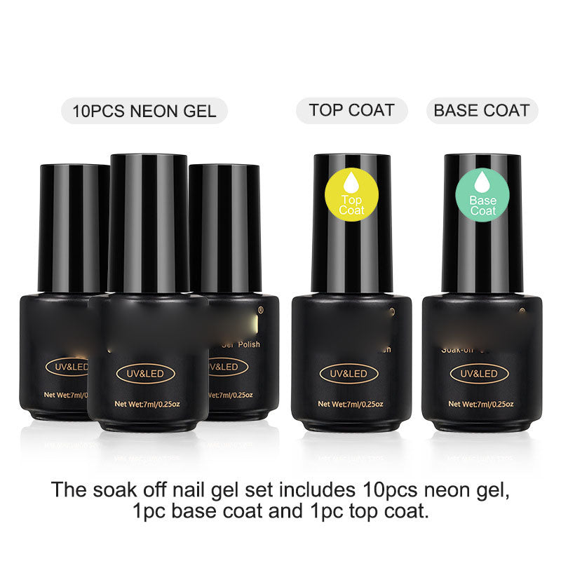 NGRO093 fluorescent color nail polish set 12 bottles