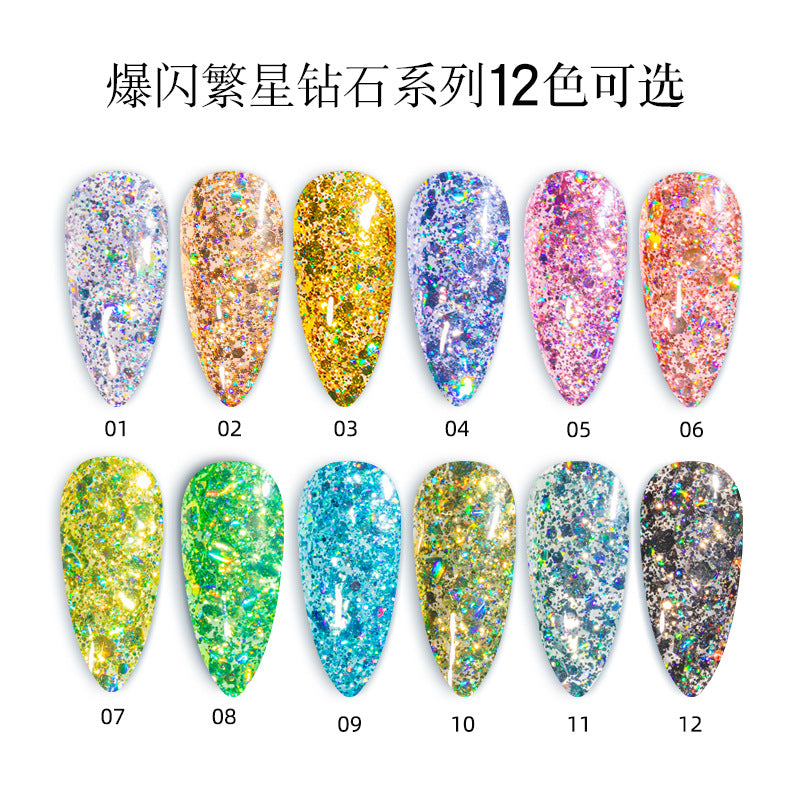 NGMB019 new sequin glue, starburst glitter nail polish