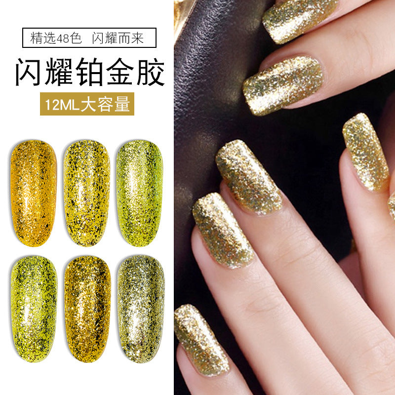 NGMB022 Flash Platinum Glue, Nail Art Sequins, Natural Resin Nail Polish Glue