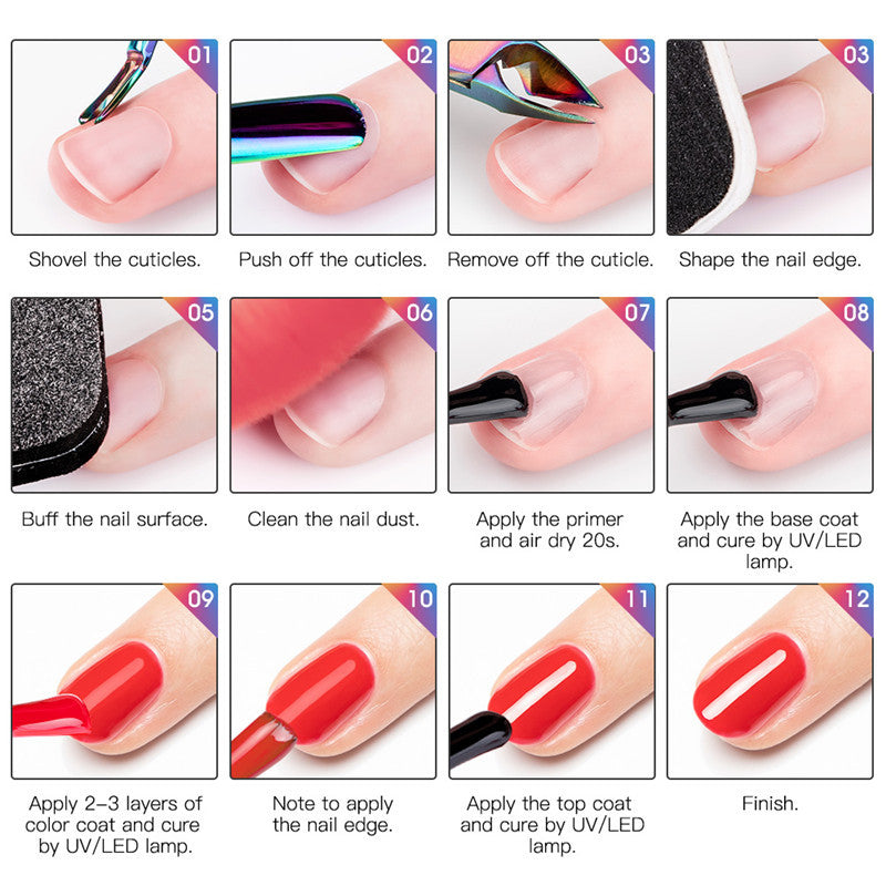 NGRO037 Hot Color Nail Glue Set 12pcs