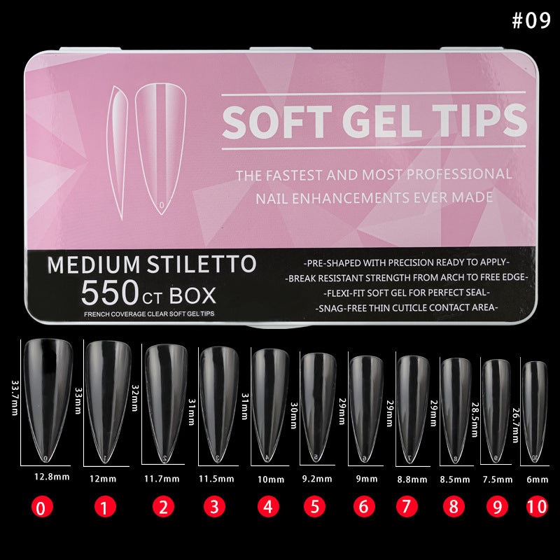 TD061 Explosive manicure nail piece ultra-thin no trace frosted long water droplet almond porcelain white box fake nail wear nail patch nail piece