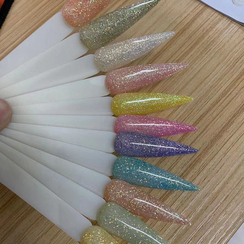 FOZ162 30g (APPROX) 1OZ EMA Acrylic Powder 130Colors 2in1 Mixed- Color Glitter Series2.2 Extension Manicure Sculpture Powder 