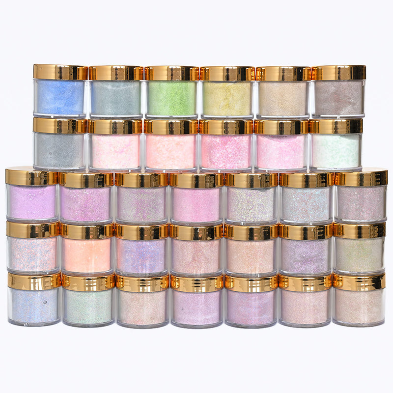 FOZ162 30g (APPROX) 1OZ EMA Acrylic Powder 130Colors 2in1 Mixed- Color Glitter Series2.2 Extension Manicure Sculpture Powder 