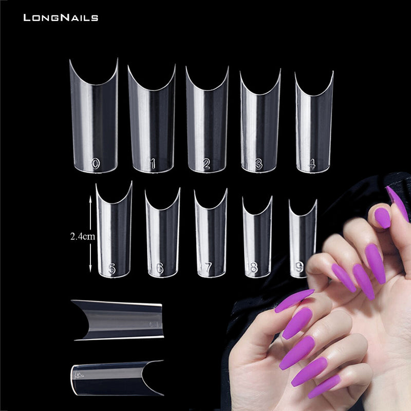 TD97 4.5-1.9cm SALON TIPS Nails Tips Clear/Natural/White Half/Full Coffin WaterDrop Ballet Manicure Accesorios False Nails Fake Tips