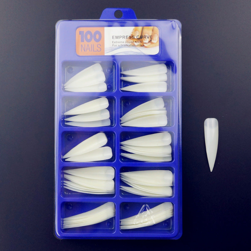 TD31 100pcs/box False Nail tips Clear/Natural/White False Tip Faux Nail Square Extra-Long Curved Half-Cover Faux Nails False Fake Tip