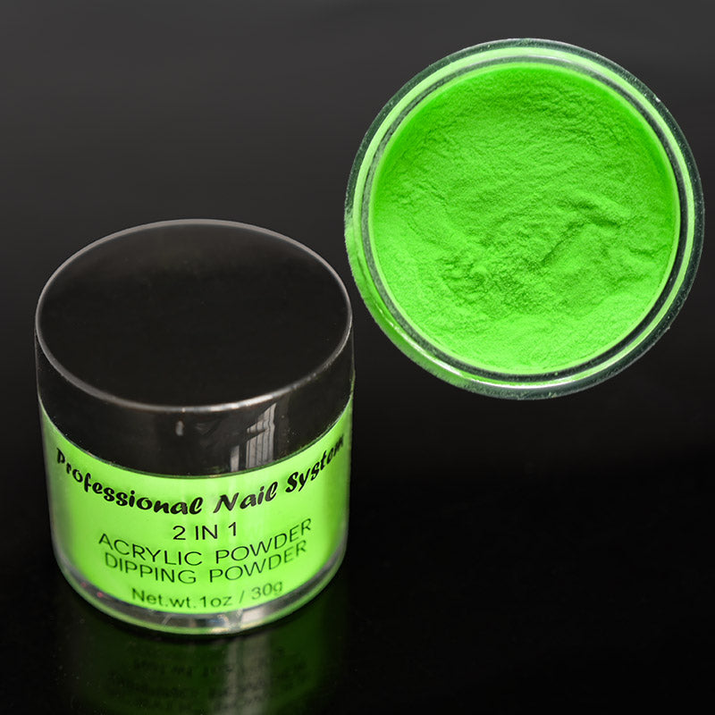 FOZ087 1 oz 28g Rainbow Neon Acrylic Powder Bright Color in Dim Light Dipping Dust Profession Build Nail Extend Sculpture Acrylic 3in 1