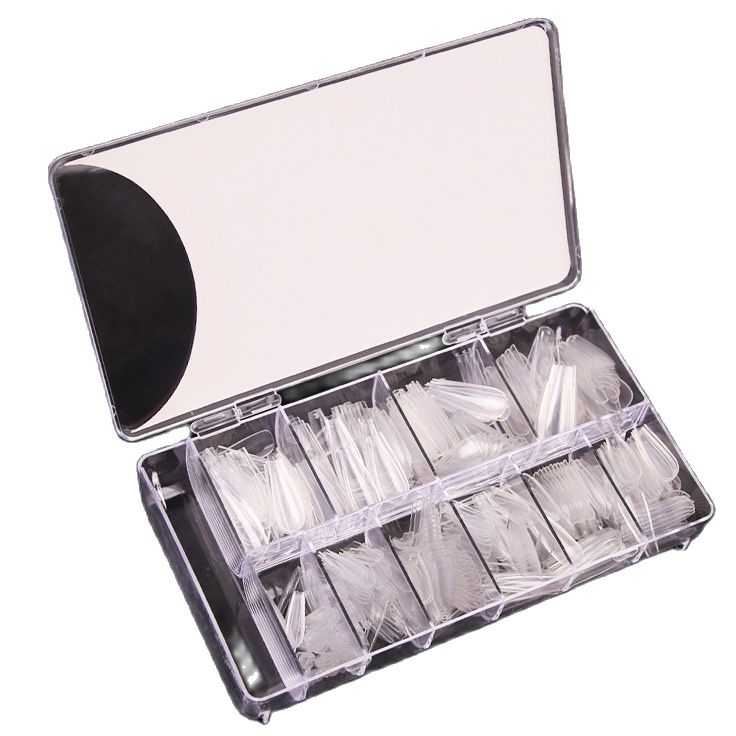 TD07 500pc/box Long Coffin Set Ballerina Natural/clear Press on Nails T Curve Full Cover Fake Nails Tips Coffin HJS13DS