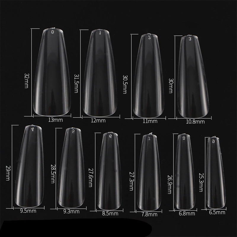 TD27 500pcs/lot Full + Half Cover False Tips Nail Non-Engraved Ballet Extension Fingertips Seamless Press on Nail Fake Art Tips TD600