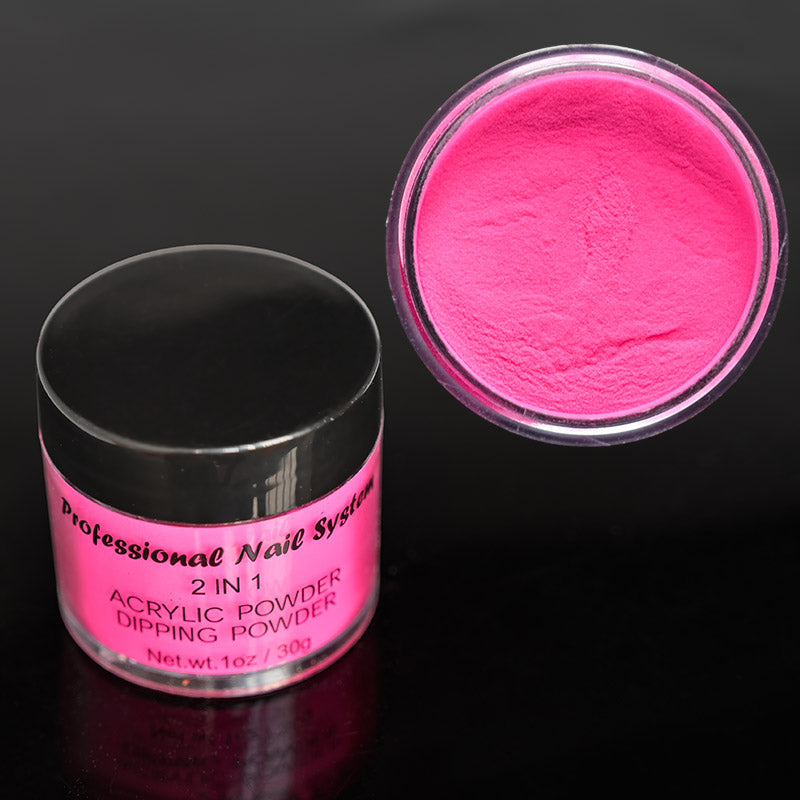 FOZ087 1 oz 28g Rainbow Neon Acrylic Powder Bright Color in Dim Light Dipping Dust Profession Build Nail Extend Sculpture Acrylic 3in 1