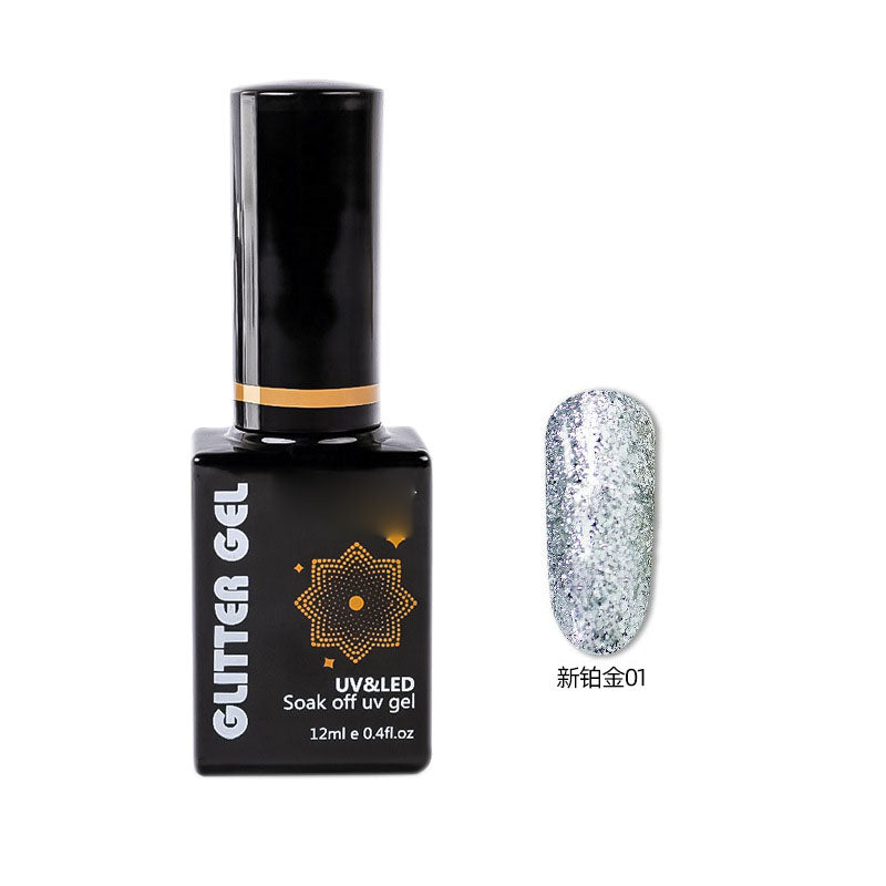 NGMB020 Sparkling Platinum Glue, Bright Diamond Nail Polish