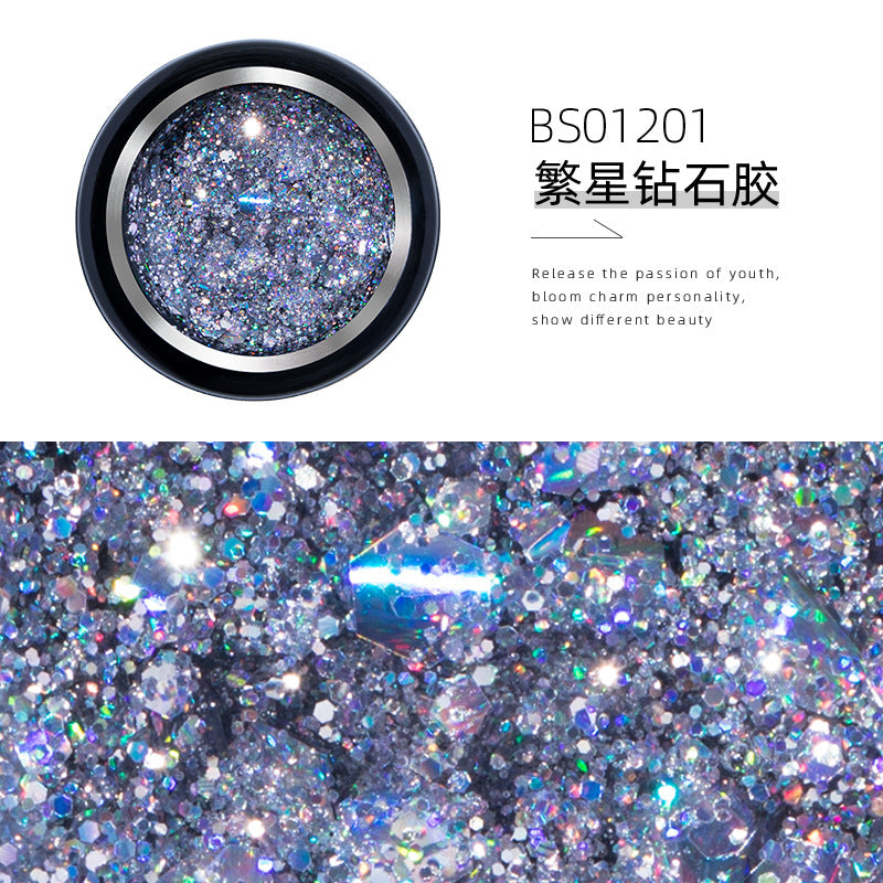 NGMB019 new sequin glue, starburst glitter nail polish