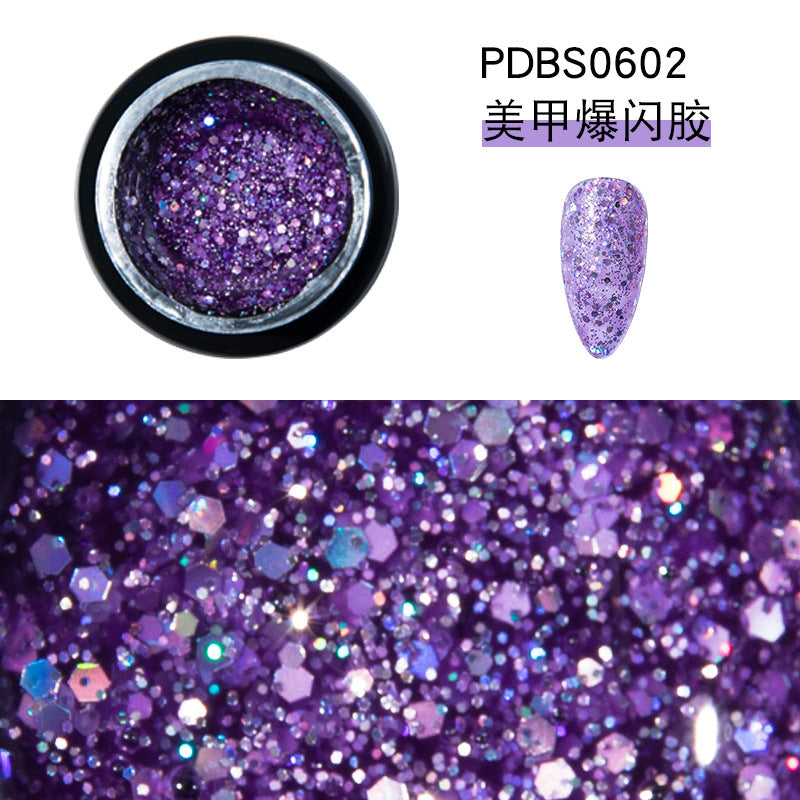 NGMB021 Explosion Stars Nail Polish Glue Super Glitter Glitter Glue