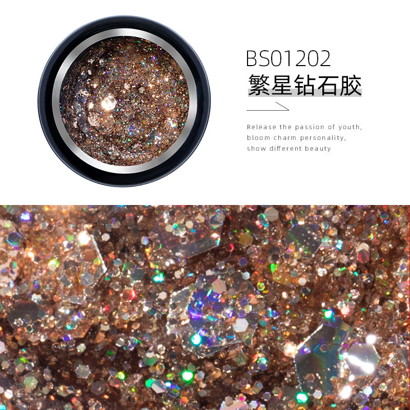 NGMB019 new sequin glue, starburst glitter nail polish