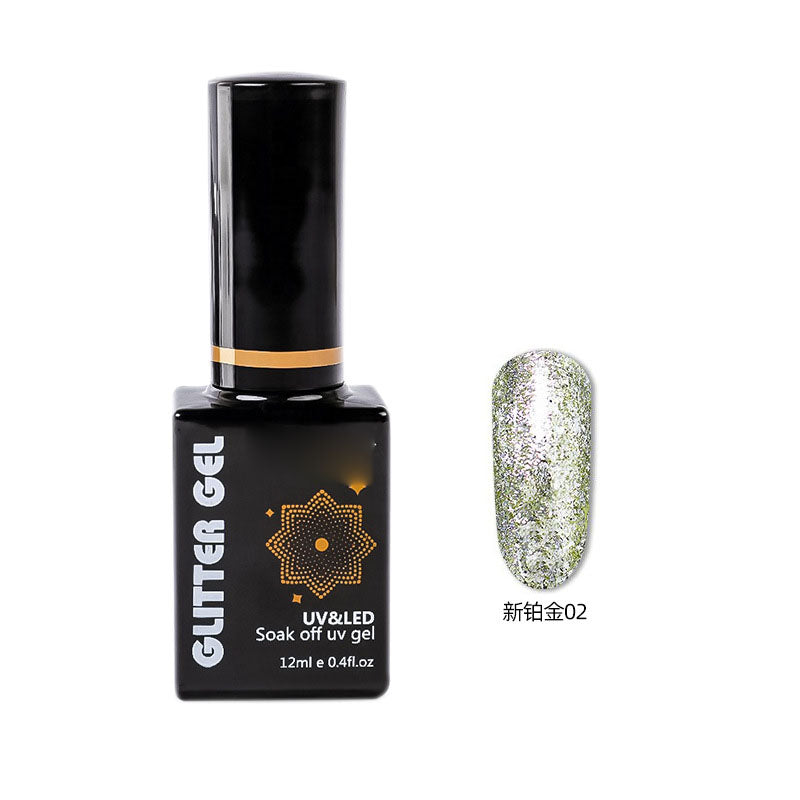 NGMB020 Sparkling Platinum Glue, Bright Diamond Nail Polish