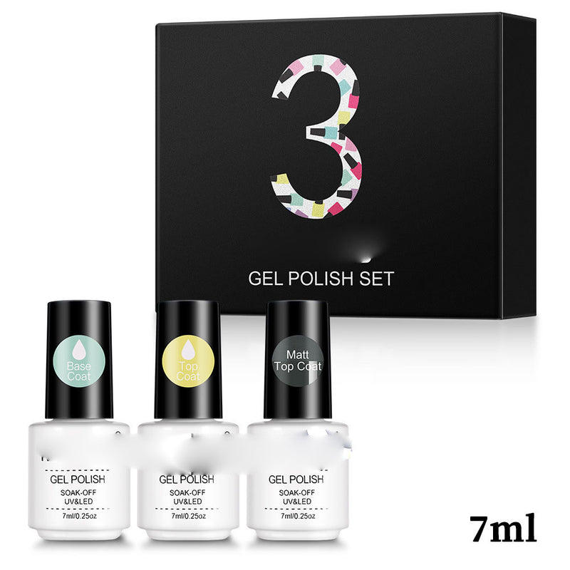 NGRO026 Nail Polish Set 3PCS Base Glue Seal Frosted Seal