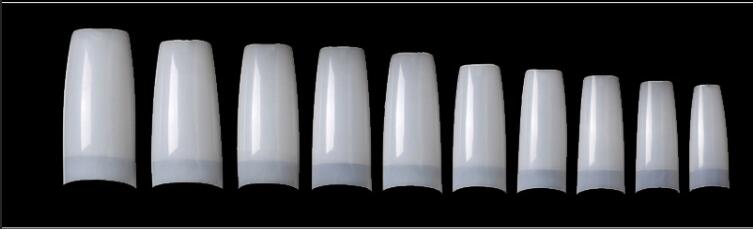 TD44 500pcs/bag With Korean Packaging Half False Nail Tips Natural Clear White French False Tip 10 Size False Tip Extension Nail Tip