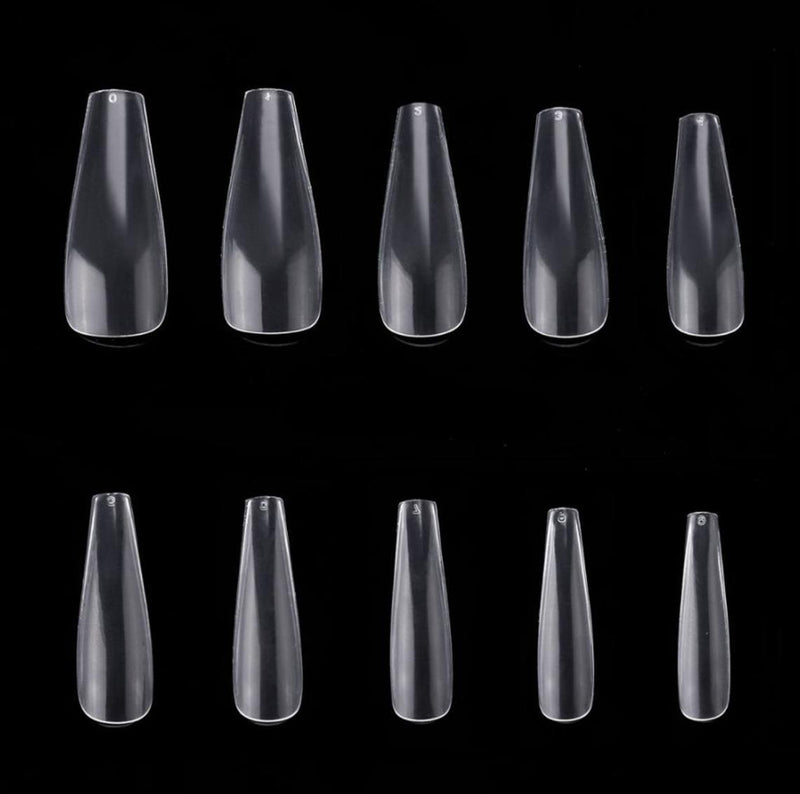 TD97 4.5-1.9cm SALON TIPS Nails Tips Clear/Natural/White Half/Full Coffin WaterDrop Ballet Manicure Accesorios False Nails Fake Tips