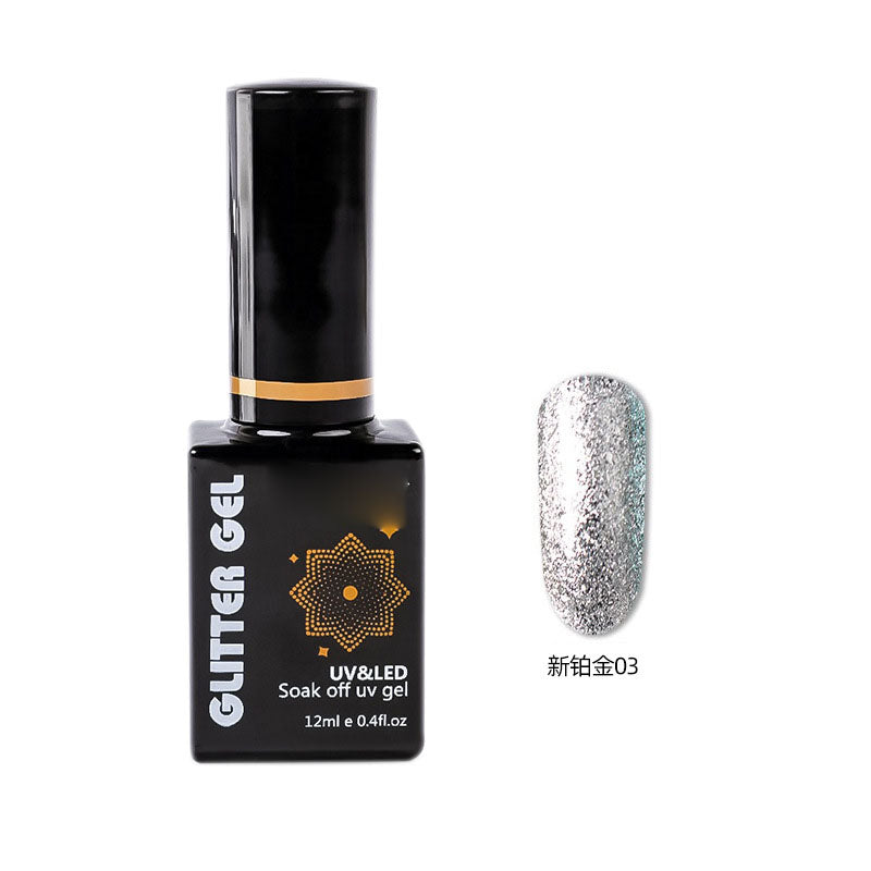 NGMB020 Sparkling Platinum Glue, Bright Diamond Nail Polish