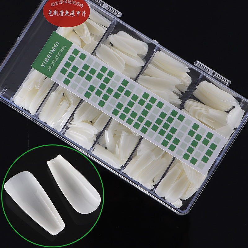 TD27 500pcs/lot Full + Half Cover False Tips Nail Non-Engraved Ballet Extension Fingertips Seamless Press on Nail Fake Art Tips TD600