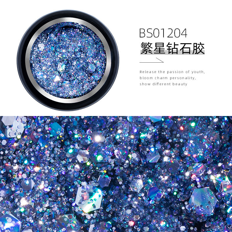 NGMB019 new sequin glue, starburst glitter nail polish