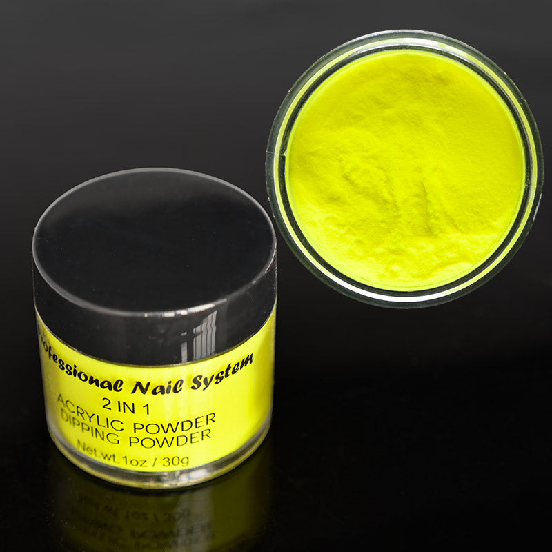 FOZ087 1 oz 28g Rainbow Neon Acrylic Powder Bright Color in Dim Light Dipping Dust Profession Build Nail Extend Sculpture Acrylic 3in 1