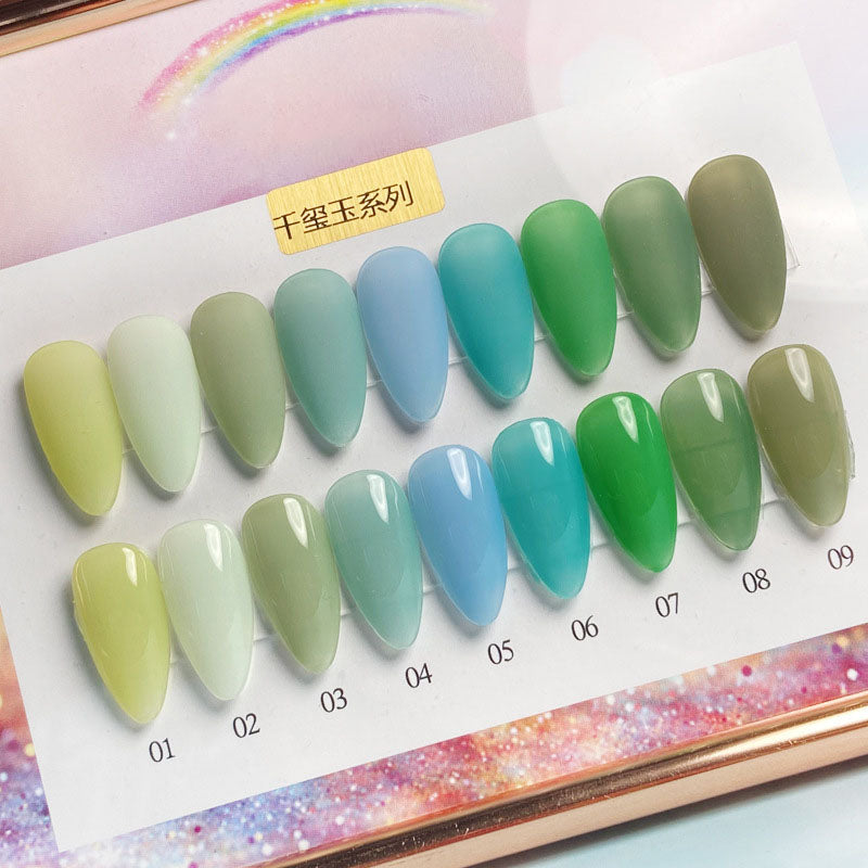 NGPF012 Ice Penetration Jade Nail Glue Japanese Dirty Color Nail Polish Glue Set