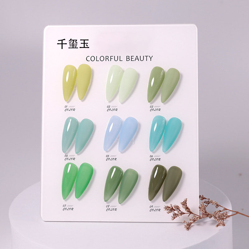 NGPF005 Ice Transparent Color Nail Polish Glue Set, Glitter Cat Eye Phototherapy Glue