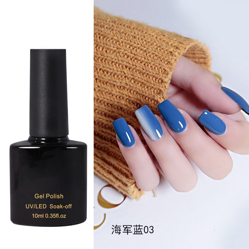 NGPF007 Navy Blue Nail Glue Peacock Blue Painted Nail Polish Set