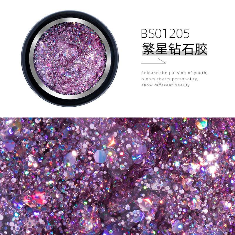 NGMB019 new sequin glue, starburst glitter nail polish