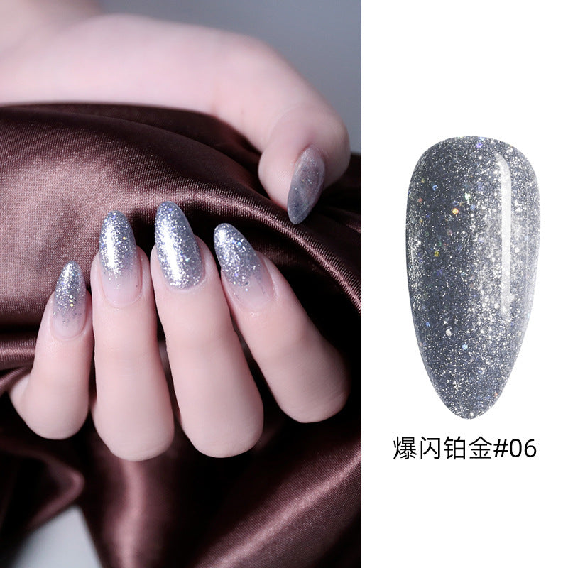 NGPF026 Explosion Platinum Painted Glue Glitter Nail Polish Glue