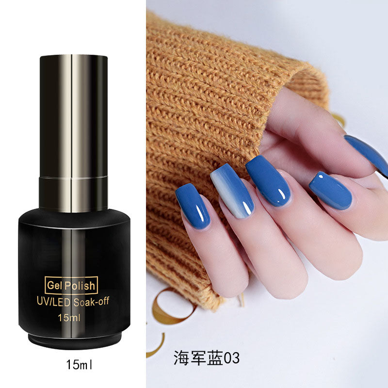 NGPF007 Navy Blue Nail Glue Peacock Blue Painted Nail Polish Set