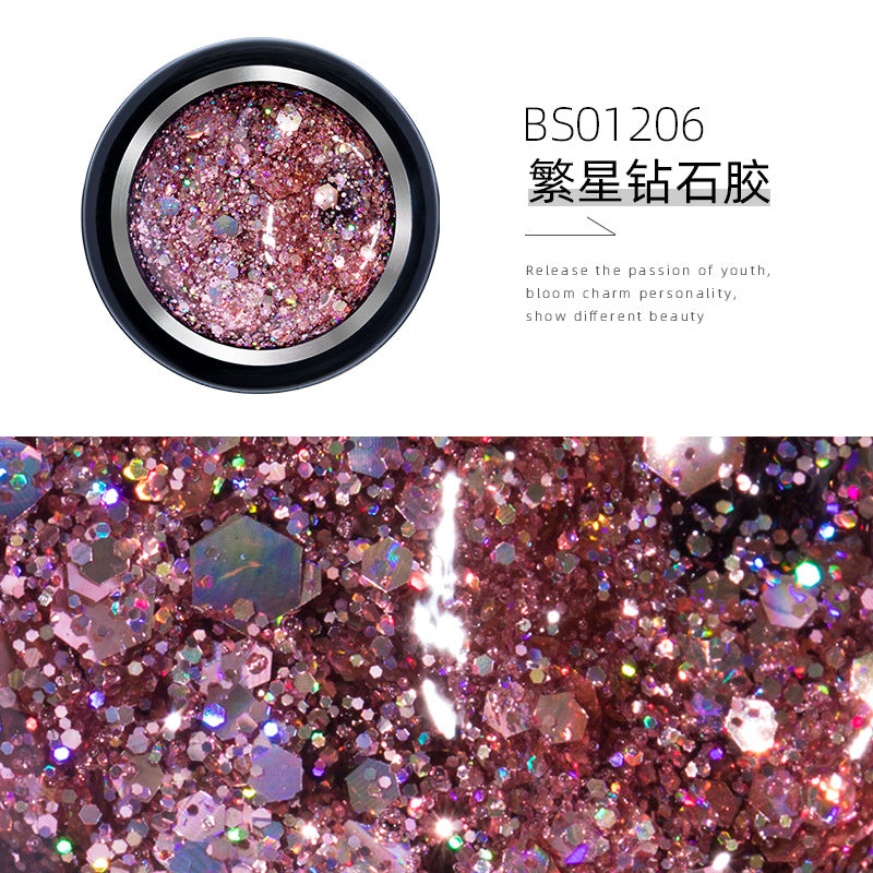 NGMB019 new sequin glue, starburst glitter nail polish