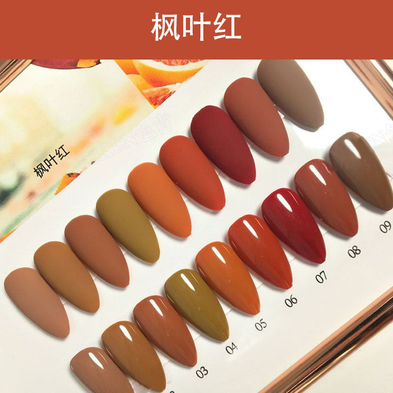 NGPF012 Ice Penetration Jade Nail Glue Japanese Dirty Color Nail Polish Glue Set