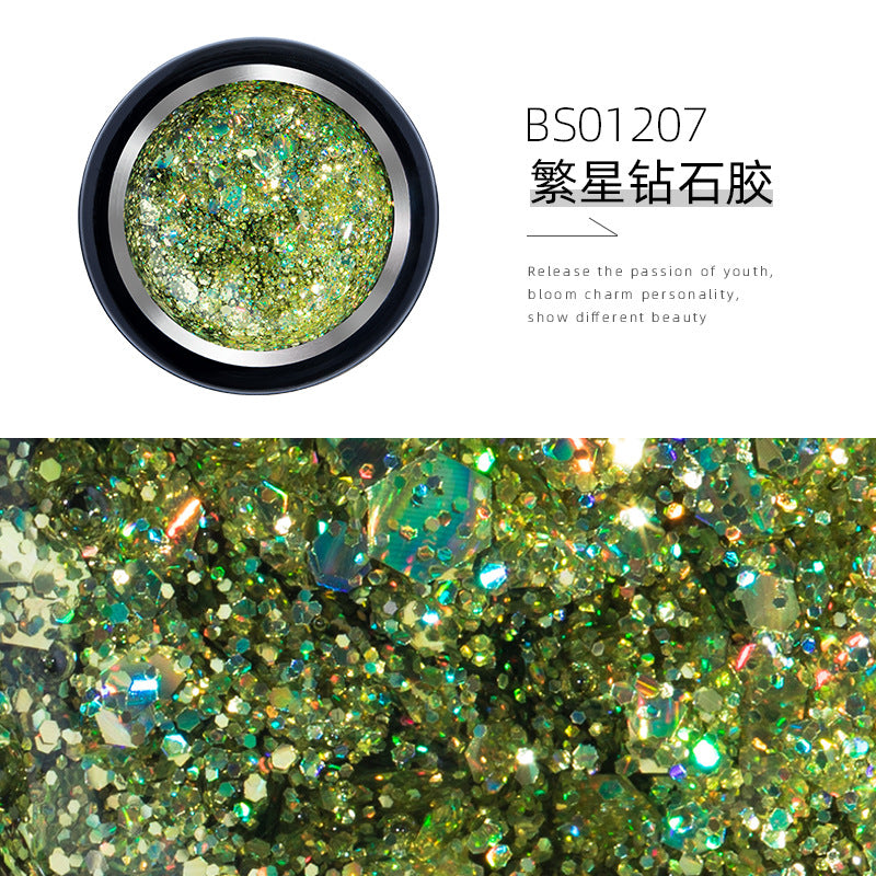 NGMB019 new sequin glue, starburst glitter nail polish