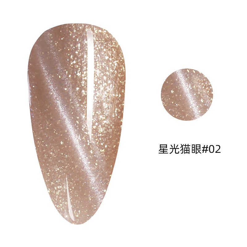 NGPF019 net red galaxy starry sky, pink crystal cat eye nail polish, flowing golden phototherapy gel set